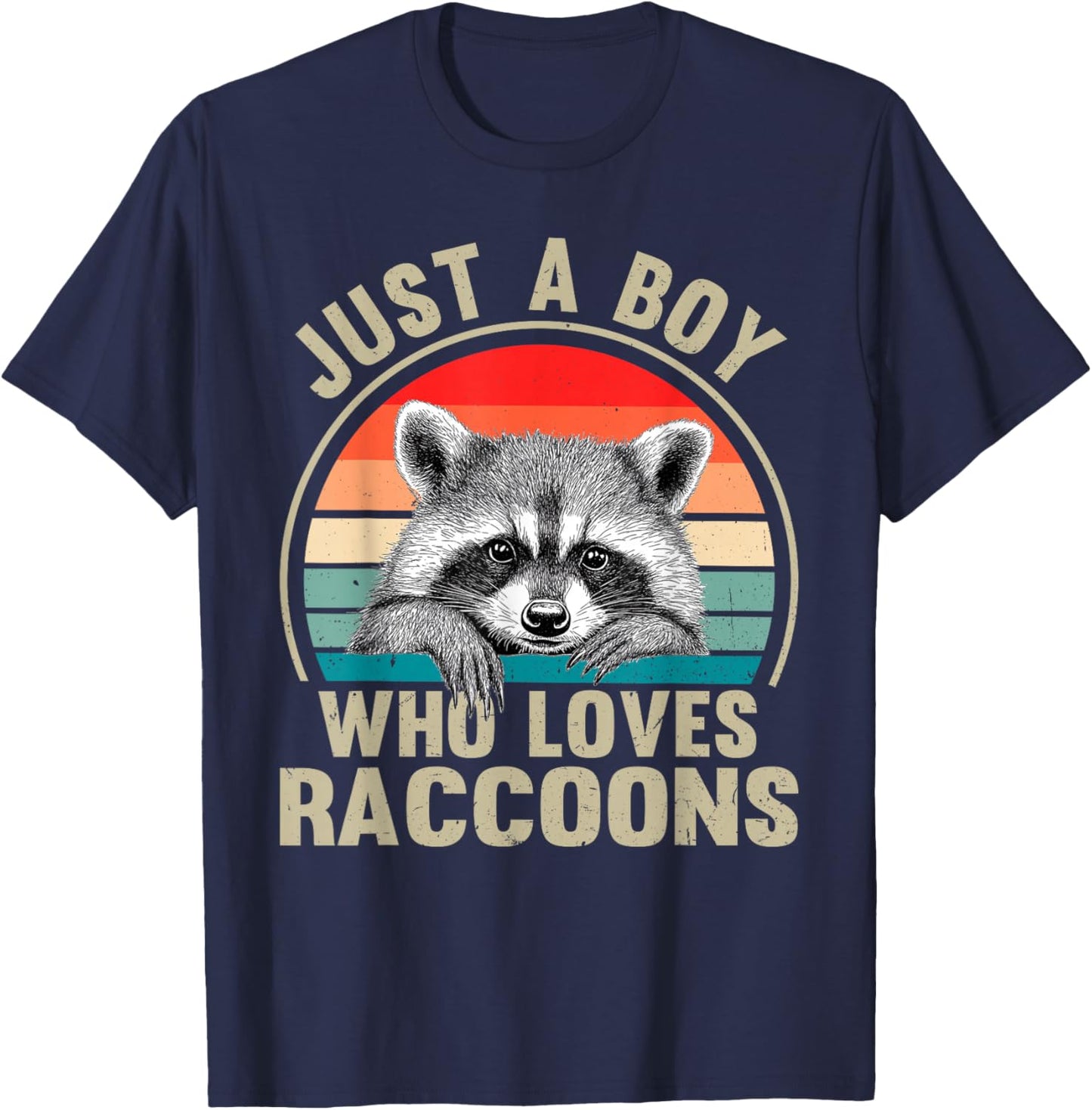 Just A Boy Who Loves Raccoons Recto Raccoon Lovers T-Shirt - T-Shirt | Navy