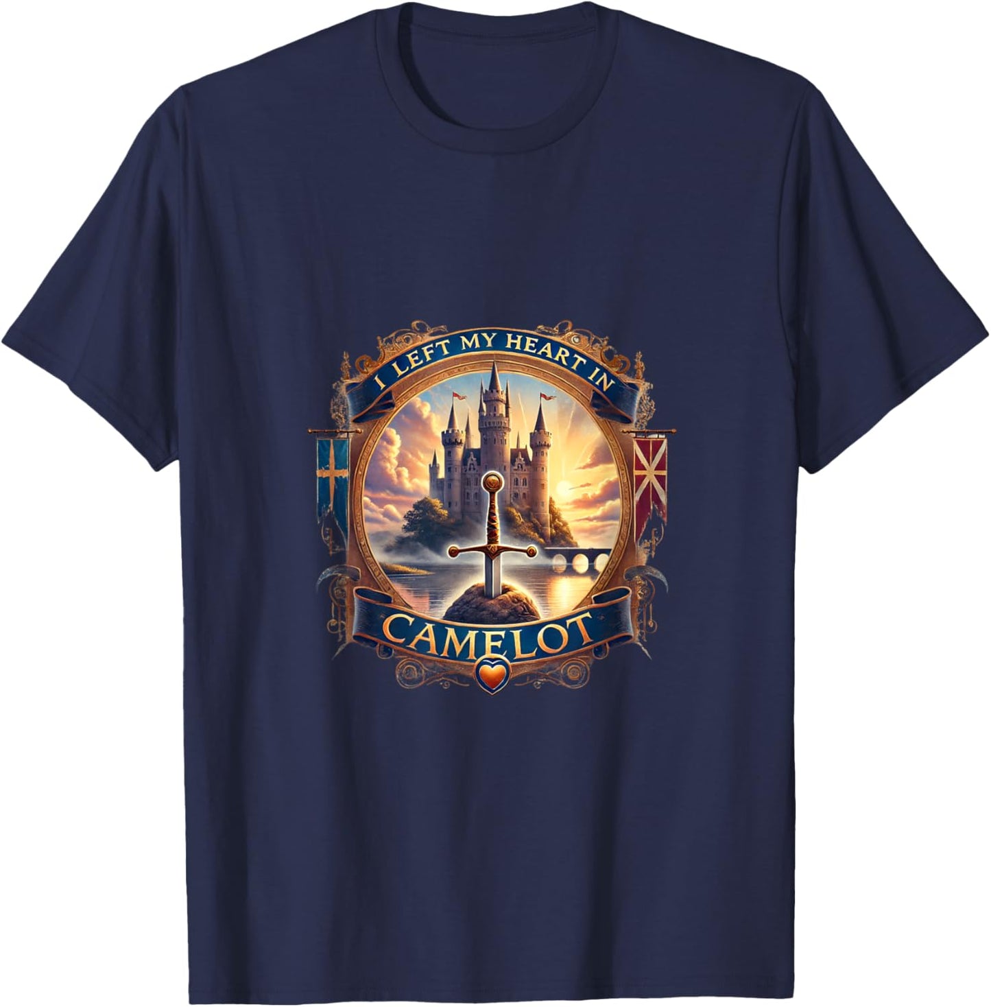 I Left My Heart in Camelot - Medieval Castle King Arthur T-Shirt - T-Shirt | Navy