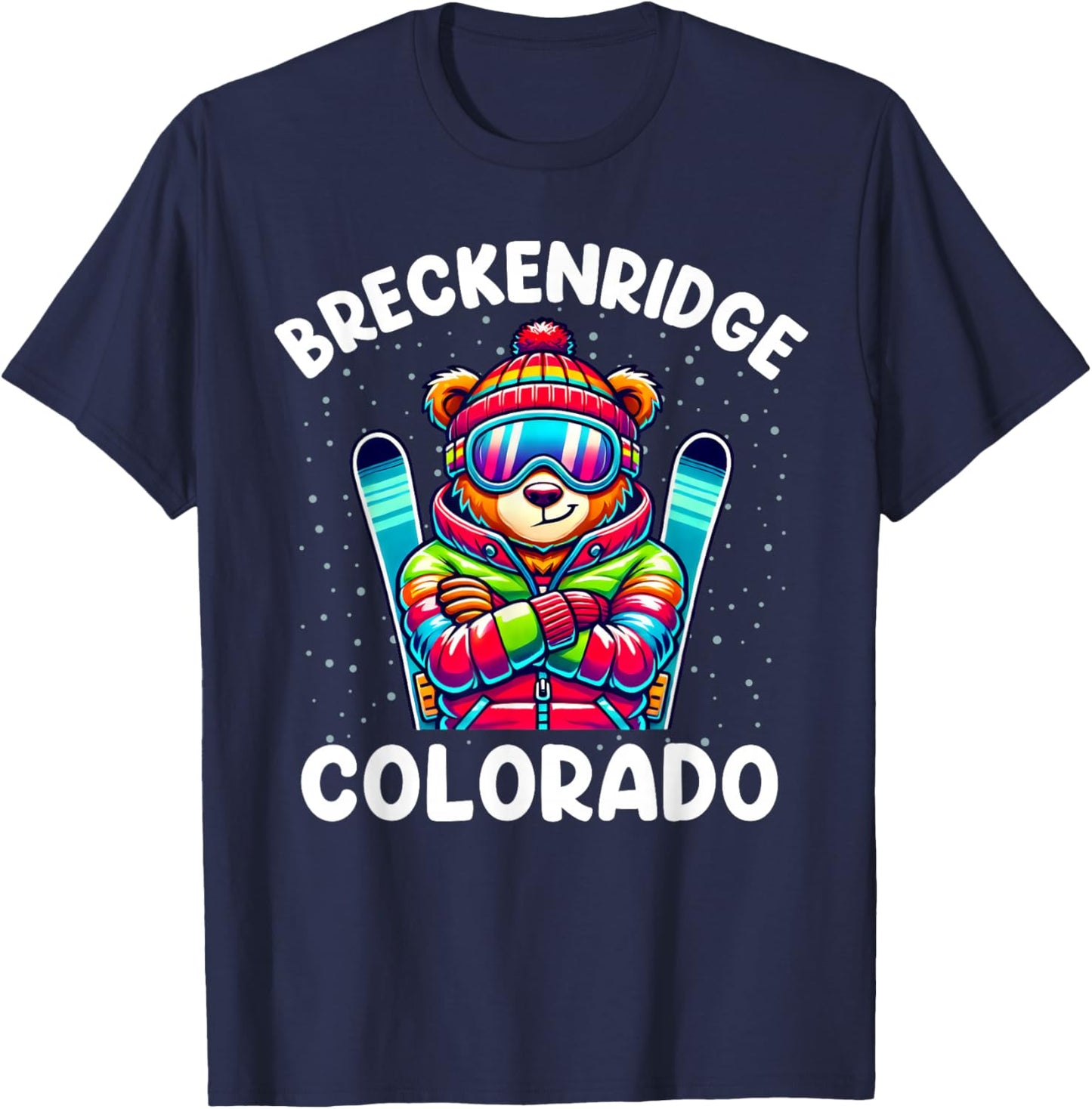 Breckenridge Colorado Ski Family Trip Cute Bear for Kids T-Shirt - T-Shirt | Navy