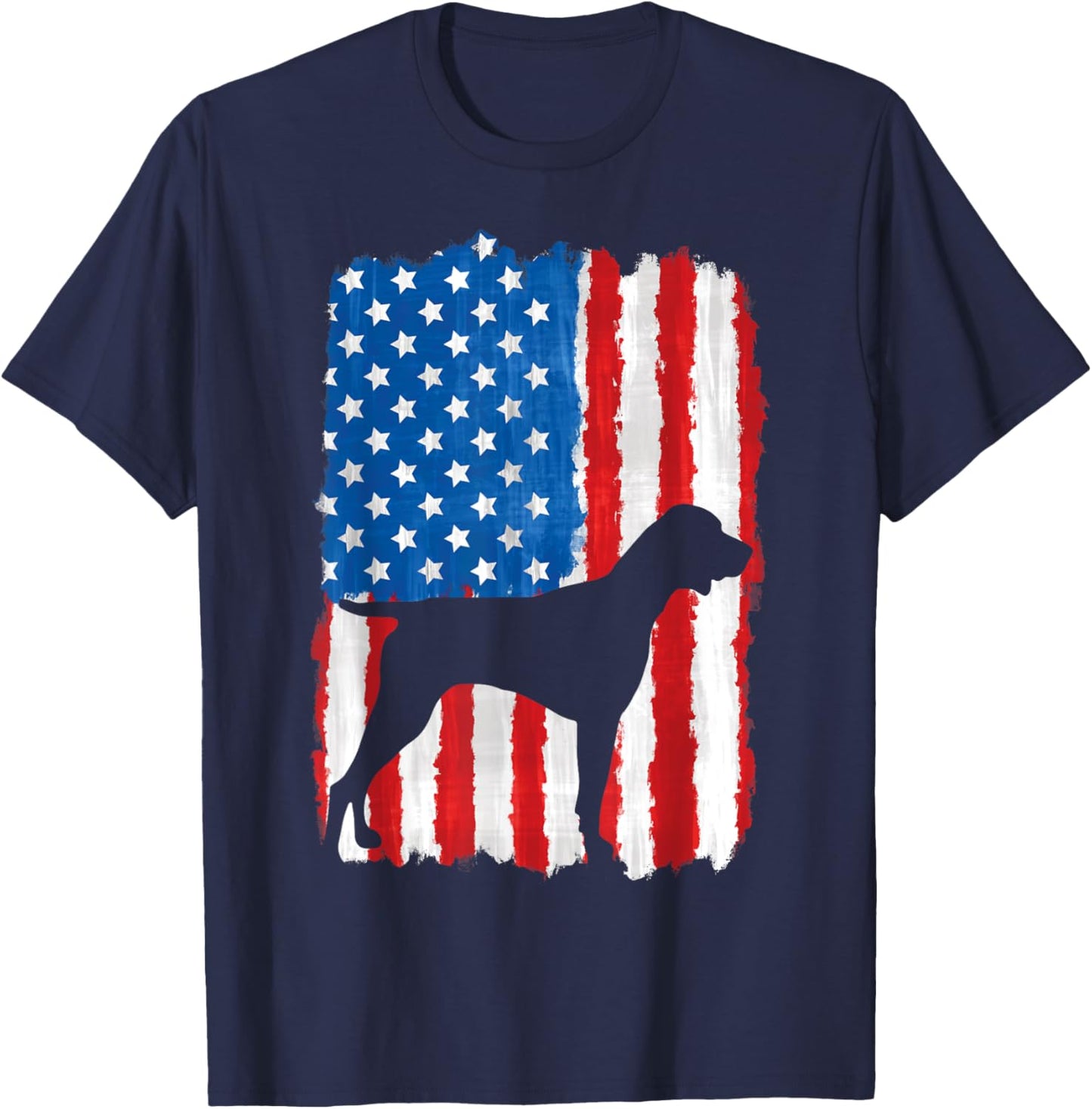 German Shorthaired Pointer 4th Of July American Flag GSP Dog T-Shirt - T-Shirt | Navy