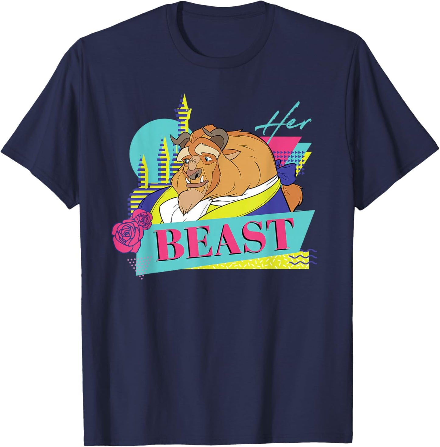 Disney Beauty and The Beast Couples Matching Her Beast T-Shirt - T-Shirt | Navy