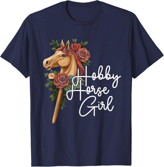 Funny Hobby Horsing Cute Hobby Horse Girls Women T-Shirt - T-Shirt | Navy