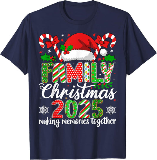 Family Christmas 2025 Matching Outfit Xmas Squad Santa Group T-Shirt - T-Shirt | Navy