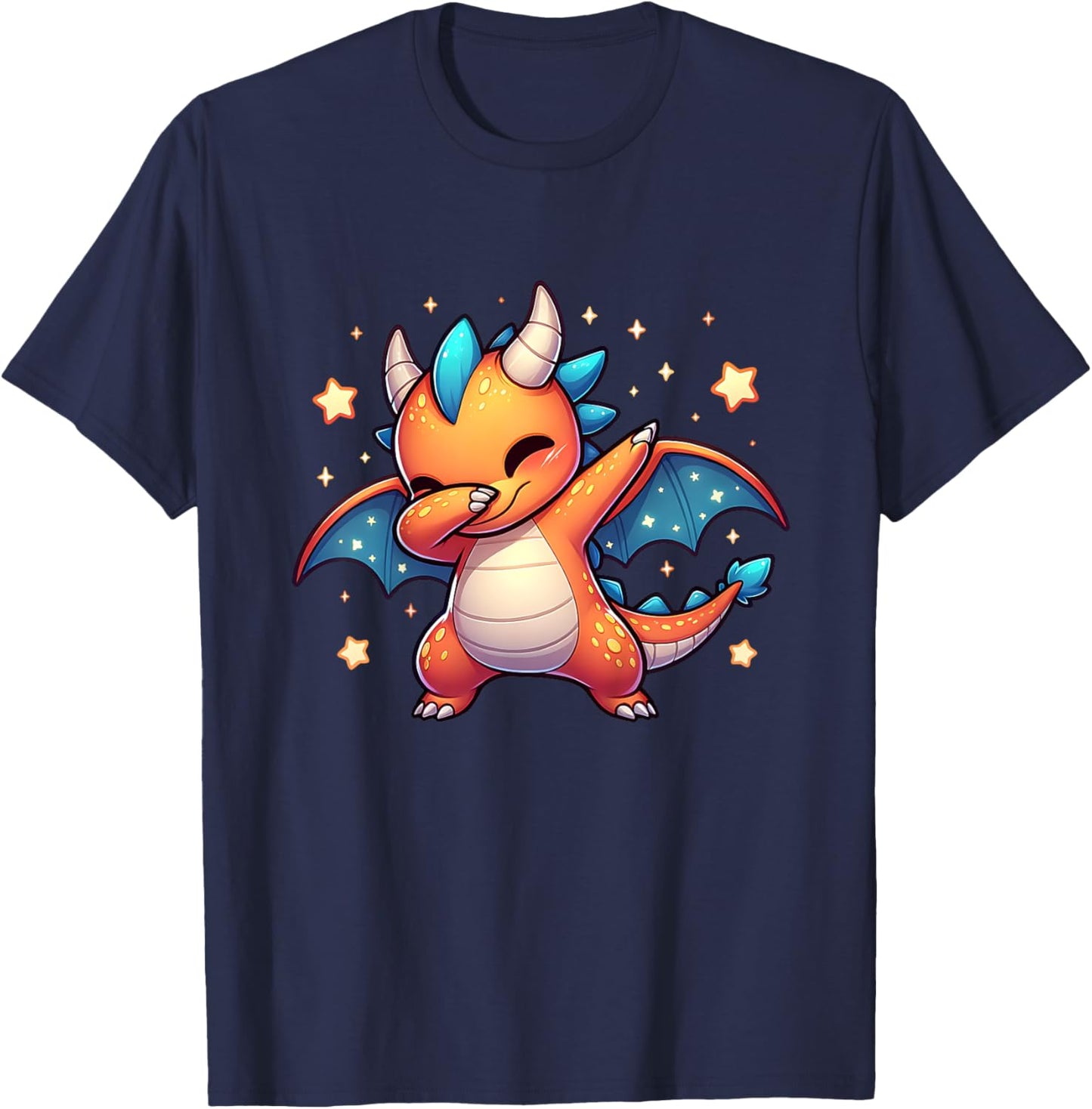 Dragon Dabbing Cute Ren Faire Graphic Toddler Girl Boy Funny T-Shirt - T-Shirt | Navy