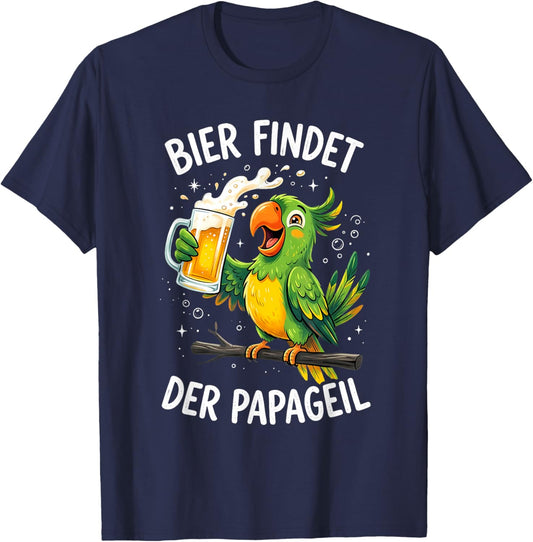 Bier Findet Der Papageil T-Shirt - T-Shirt | Navy