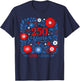 Floral 250 Anniversary USA Women Girls 250th Anniversary USA T-Shirt - T-Shirt | Navy
