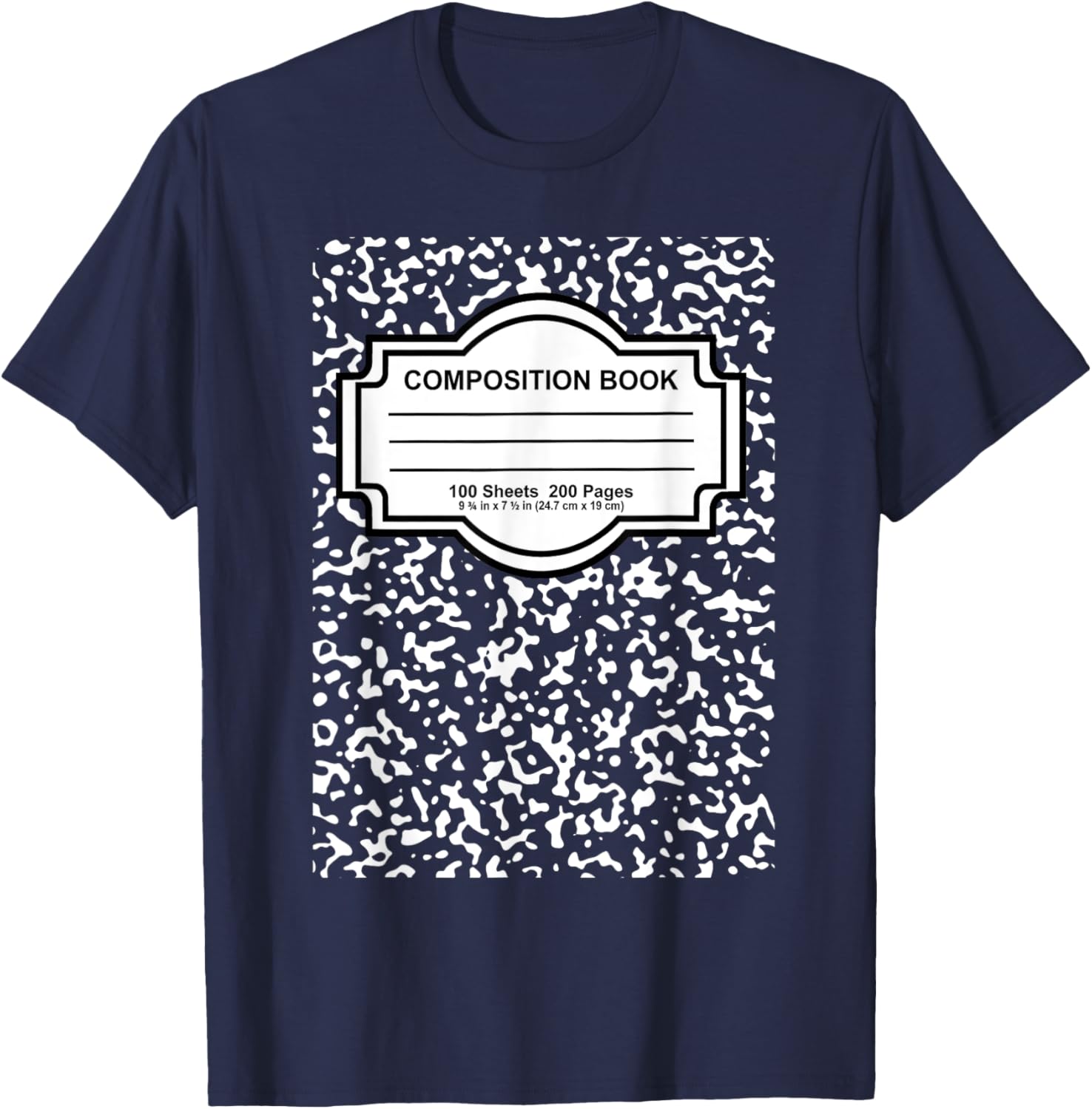 Composition Notebook Costume - Matching Group Halloween T-Shirt - T-Shirt | Navy