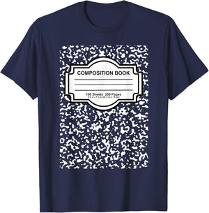 Composition Notebook Costume - Matching Group Halloween T-Shirt - T-Shirt | Navy