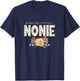 Happiness is Being A Nonie Floral Flower Grandma T-Shirt - T-Shirt | Navy