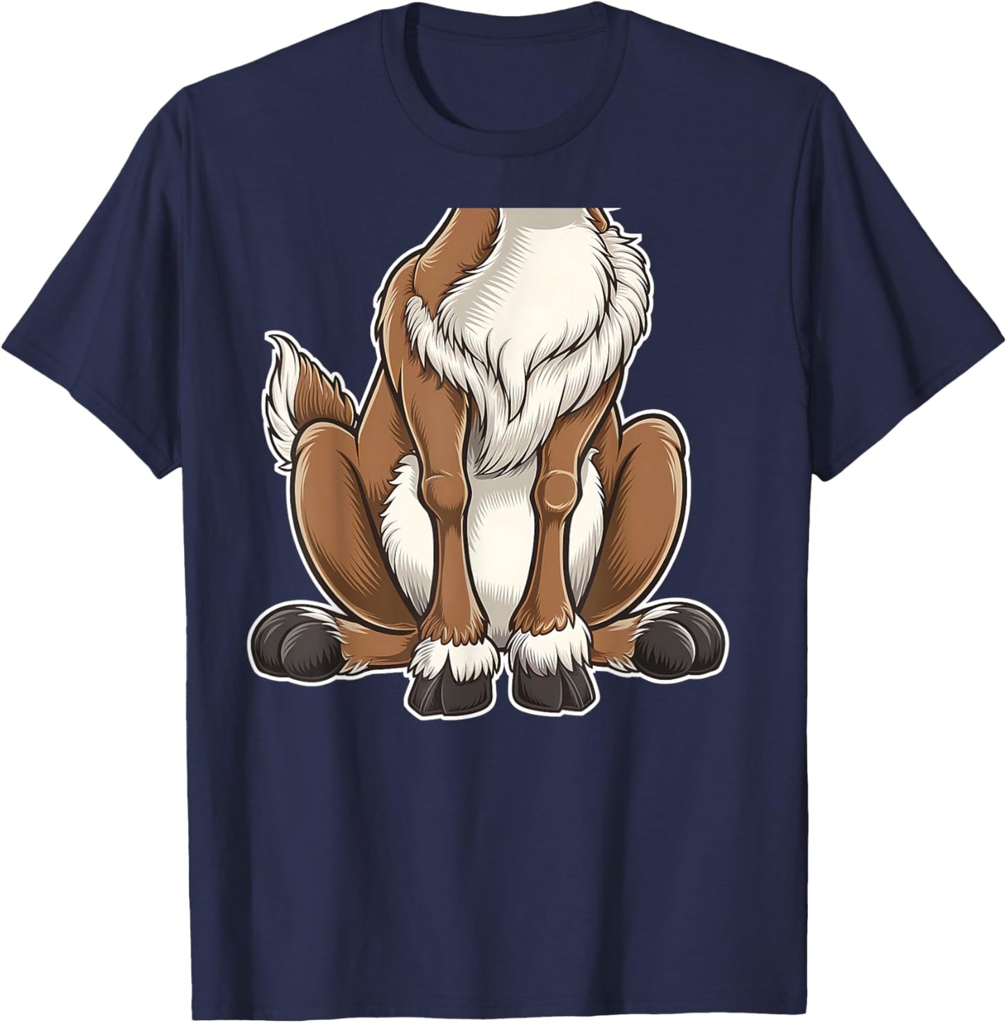 Funny Reindeer Adult Kids Men Women Brown Deer Costume T-Shirt - T-Shirt | Navy