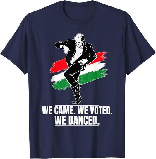 Ungarische Wahl 2026 Theiß Sieg Tanzende Politiker T-Shirt - T-Shirt | Navy