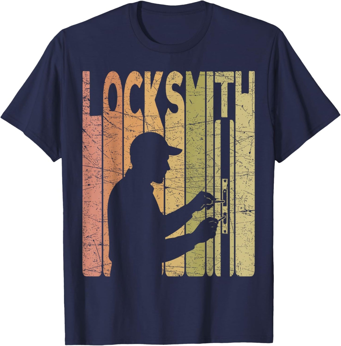 Locksmith Vintage Lock Picking Retro T-Shirt - T-Shirt | Navy