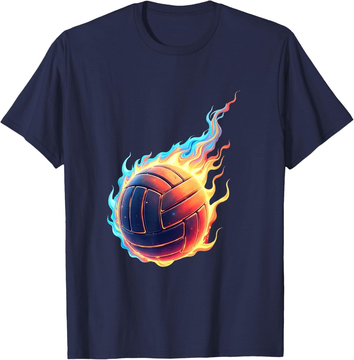 Volleyball Shirt - Fire Volleyball Player T-Shirt - T-Shirt | Navy
