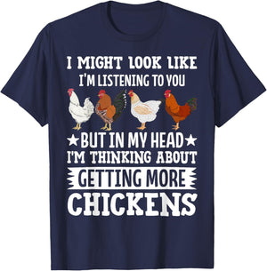 Funny Chicken Shirt Men Farmer Chicken T-Shirt - T-Shirt | Navy