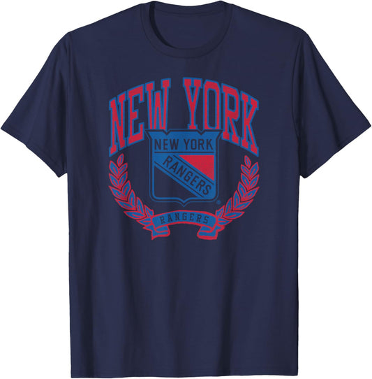 New York Rangers Vintage Victory White Officially Licensed T-Shirt - T-Shirt | Navy