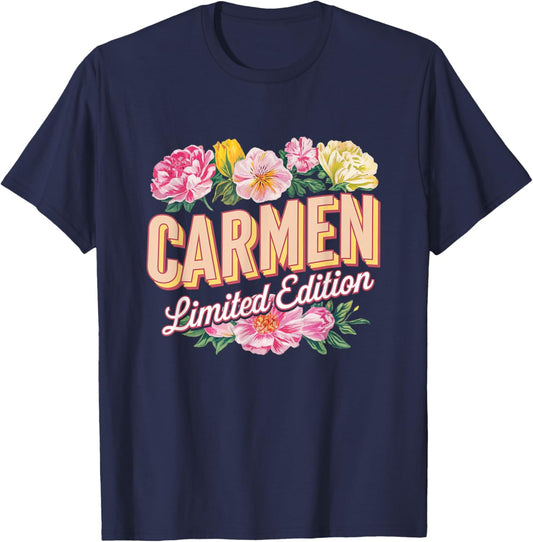 Carmen Limited Edition Vintage Custom Name Wife Grandma T-Shirt - T-Shirt | Navy