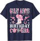 Great Auntie Of The Birthday Cow-Girl Pink Disco Western T-Shirt - T-Shirt | Navy