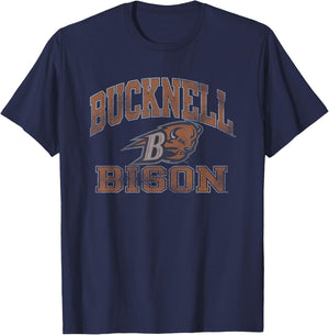 Bucknell Bison Vintage Worn Navy Officially Licensed T-Shirt - T-Shirt | Navy