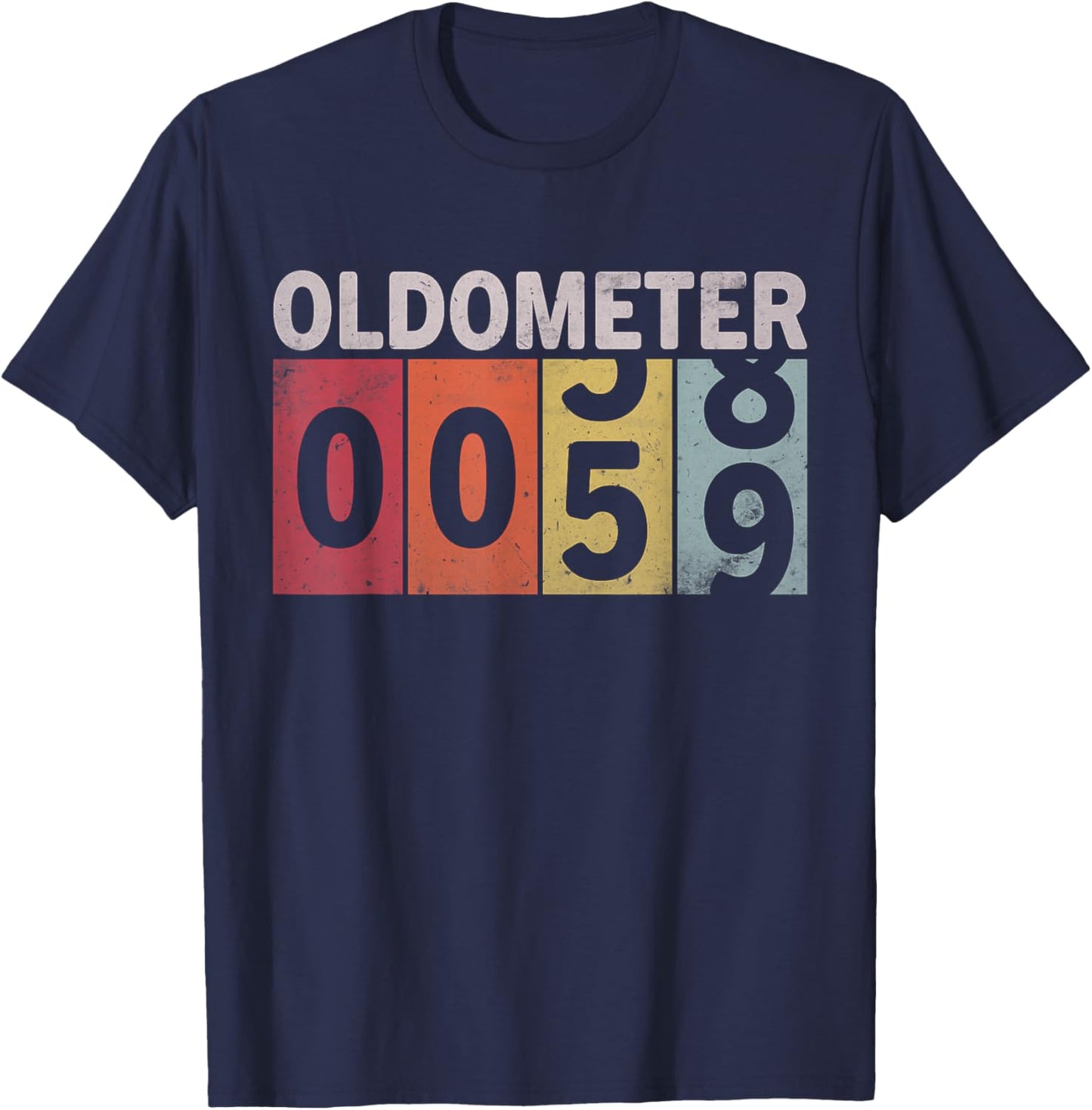 Oldometer 58-59 Funny 59 Years Old Birthday T-Shirt - T-Shirt | Navy