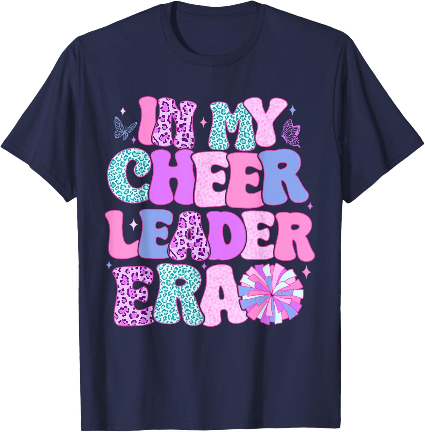 In My Cheer Leader Era Youth Cheerleader Cheerleading T-Shirt - T-Shirt | Navy