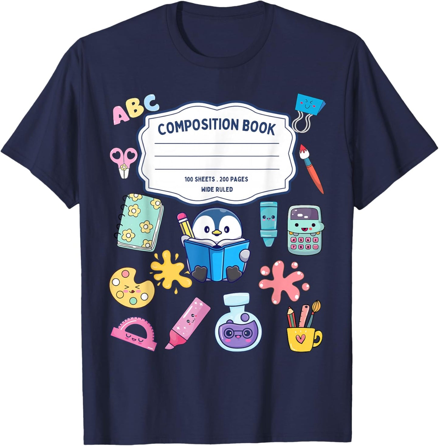 Composition Notebook Costume Matching Group Halloween School T-Shirt - T-Shirt | Navy