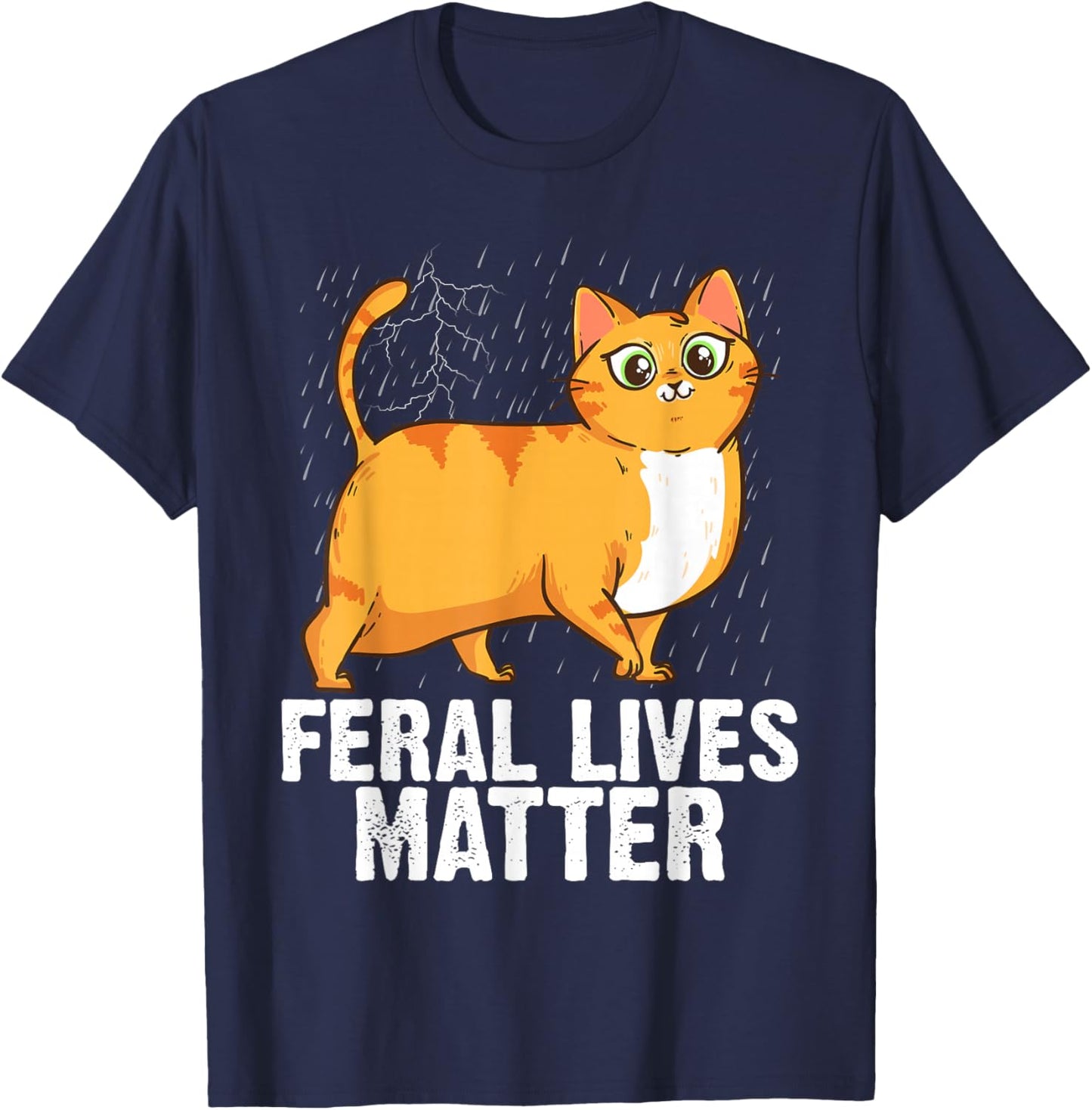 Cat Rescue Feral Lives Matter Cat Rescuer Cat Adoption T-Shirt - T-Shirt | Navy