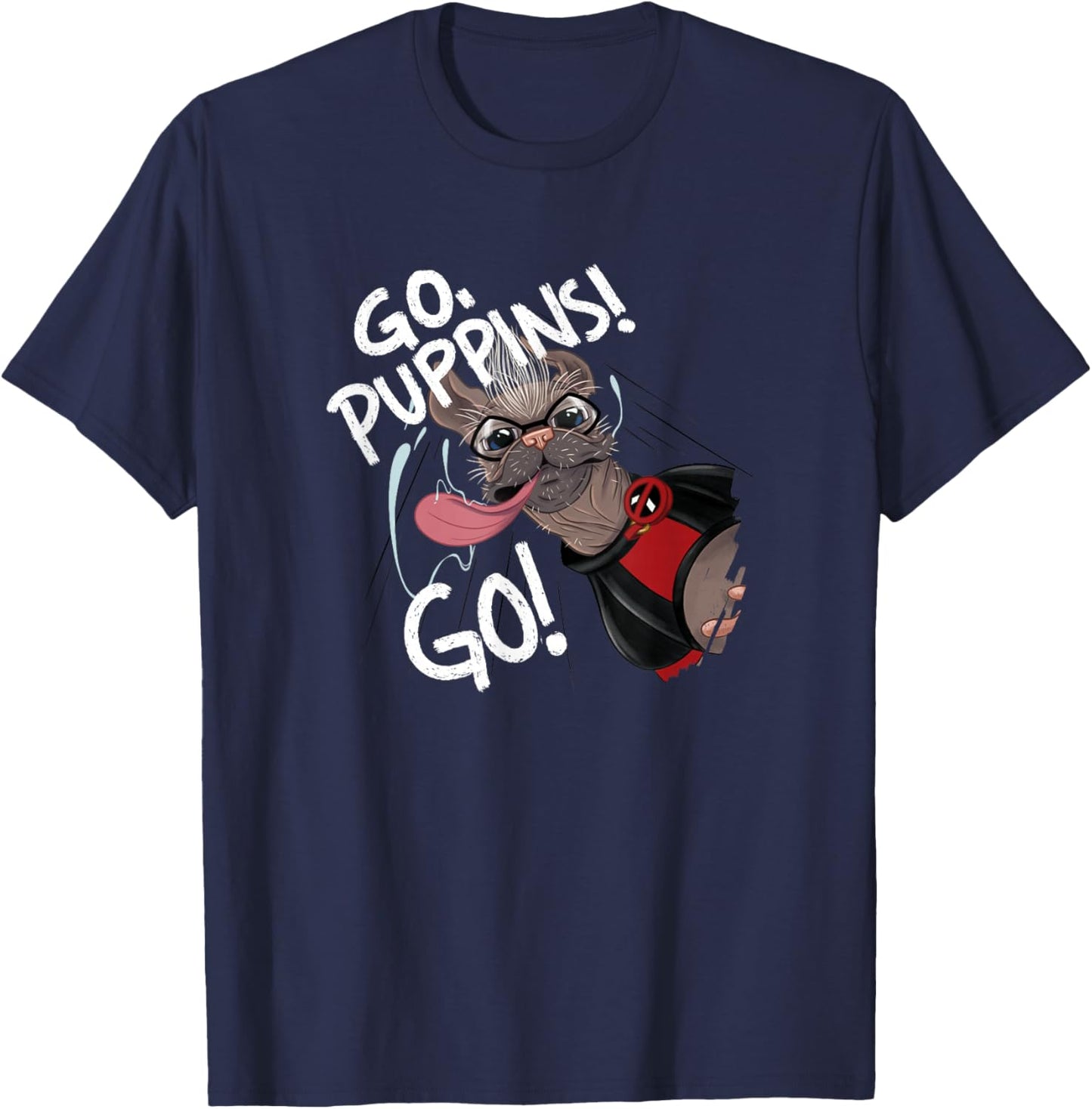 Marvel Studios Deadpool & Wolverine Dogpool Go Puppins Go! T-Shirt - T-Shirt | Navy