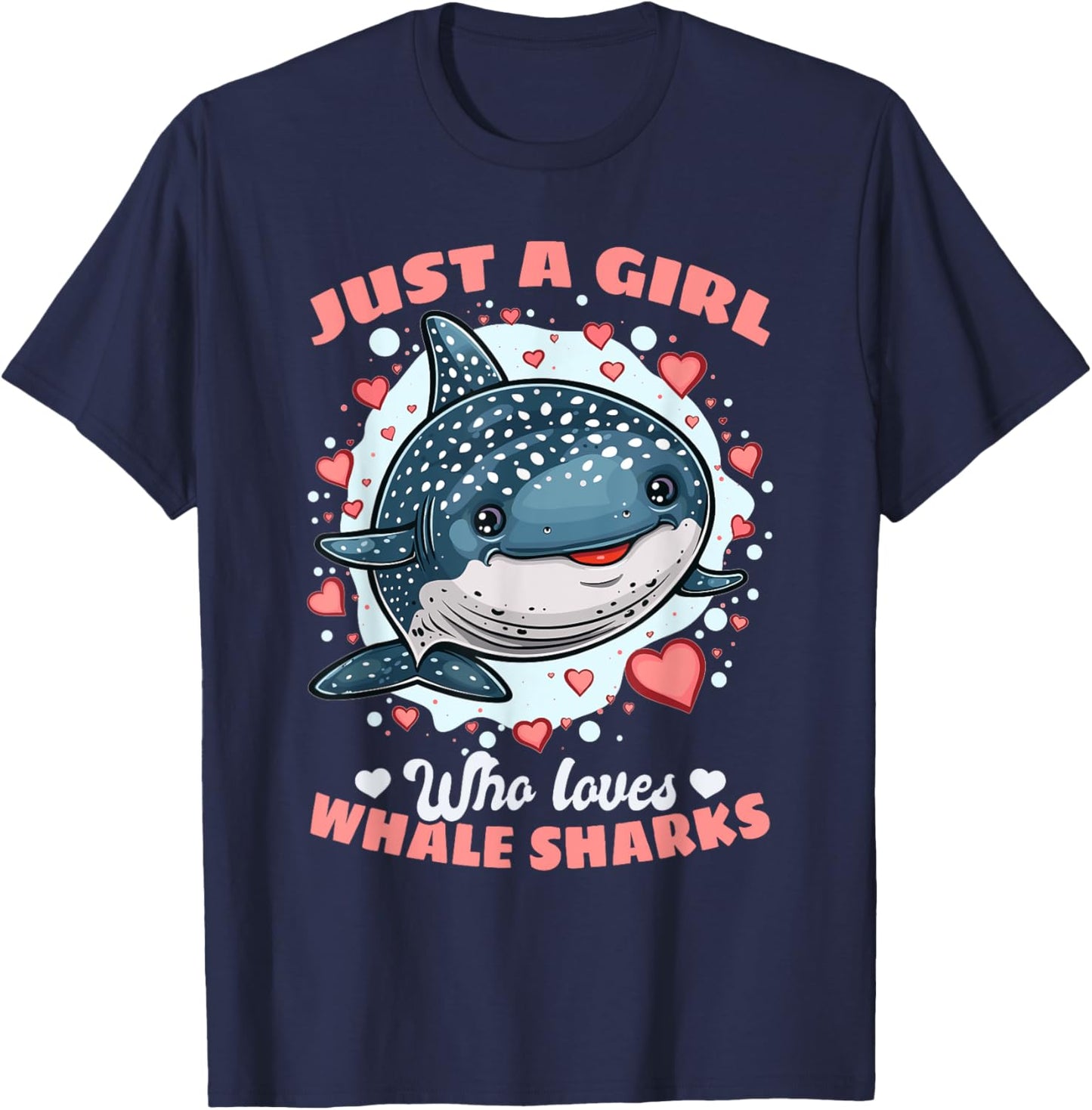 Funny Whale Shark Animal Just A Girl Who Loves Whale Sharks T-Shirt - T-Shirt | Navy