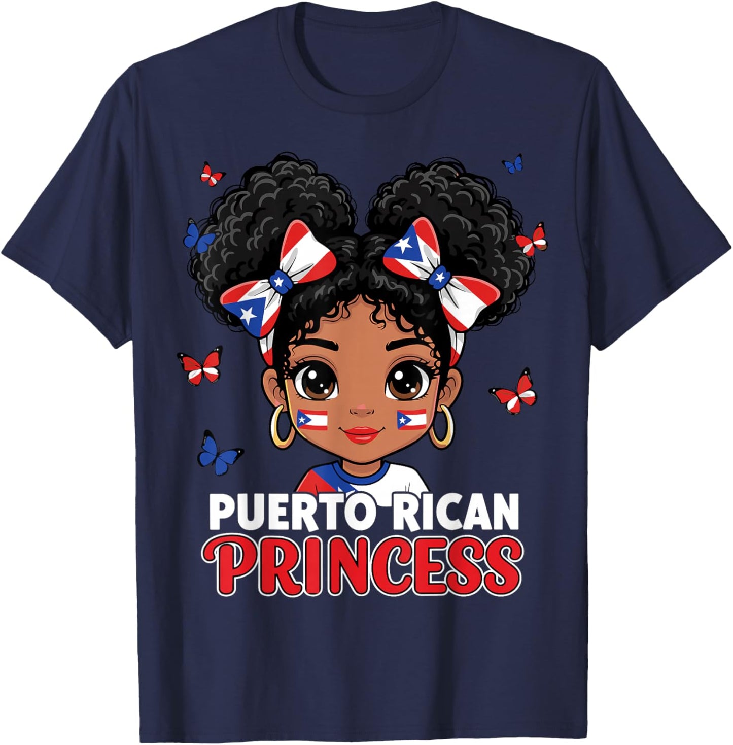 Puerto Rican Princess Puerto Rico Hispanic Heritage T-Shirt - T-Shirt | Navy