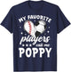 My Favorite Players Call Me Poppy Baseball Soccer Player T-Shirt - T-Shirt | Navy