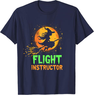 FLIGHT INSTRUCTOR Witch Broomstick T-Shirt - T-Shirt | Navy