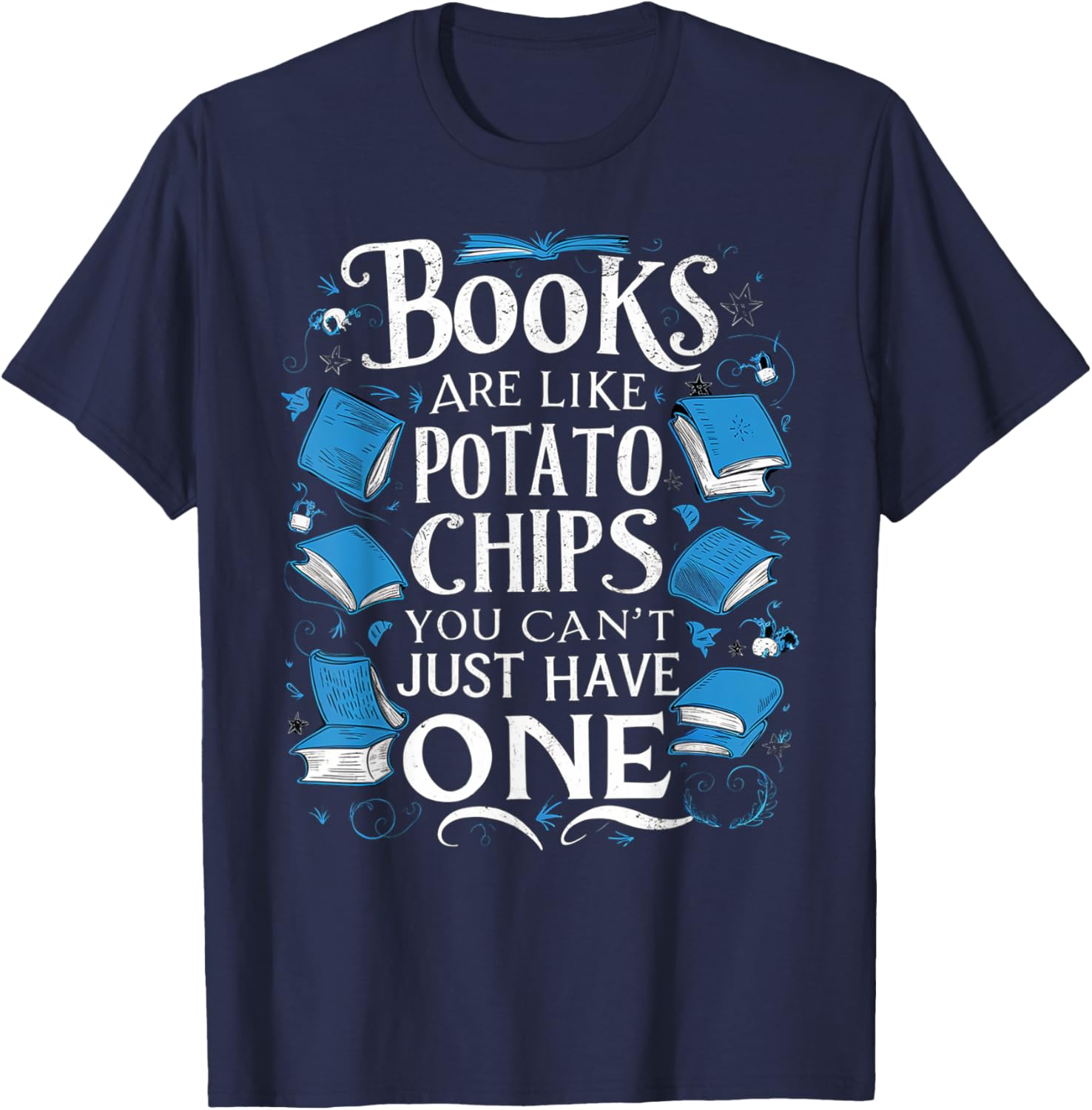 Bookworm Literature Book Saying Reading Writing Lover Quote T-Shirt - T-Shirt | Navy