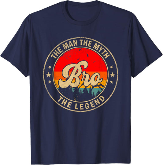 Bro the Man the Myth the Legend Father's Day for Grandpa T-Shirt - T-Shirt | Navy