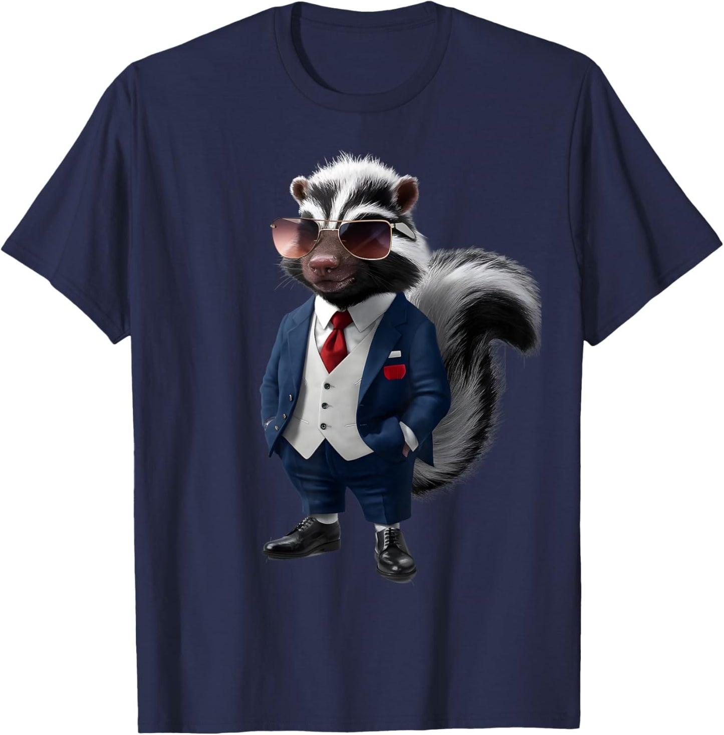 Skunk Men's Women's Skunk in Suit Skunk T-Shirt - T-Shirt | Navy