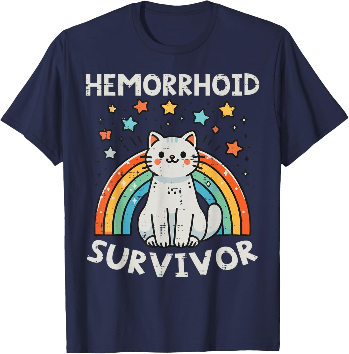 Survivor Cat Funny Cringe Weird Adult Humor Inappropriate T-Shirt - T-Shirt | Navy