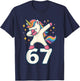 67 Unicorn for Girls Six Seven Meme Brain Red Funny Kids T-Shirt - T-Shirt | Navy