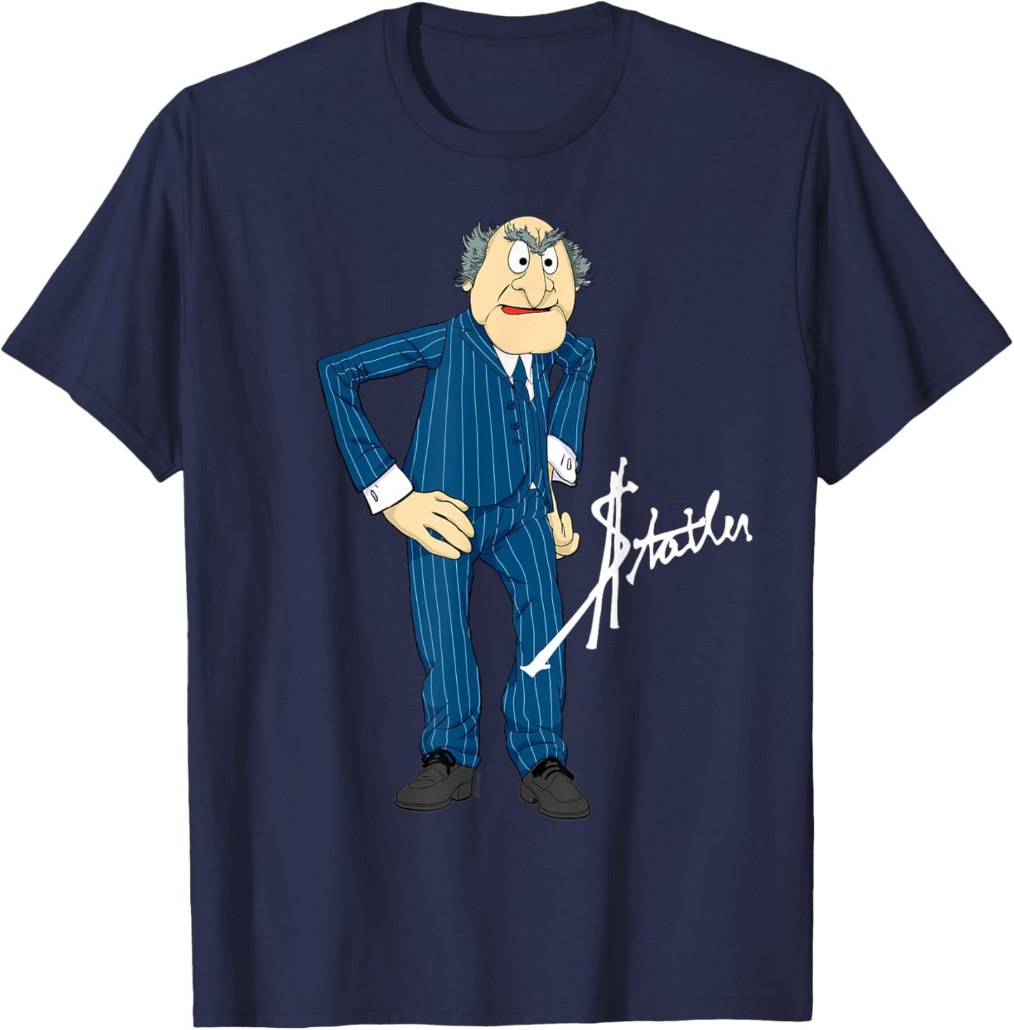 Disney The Muppets Statler Big Pose T-Shirt - T-Shirt | Navy