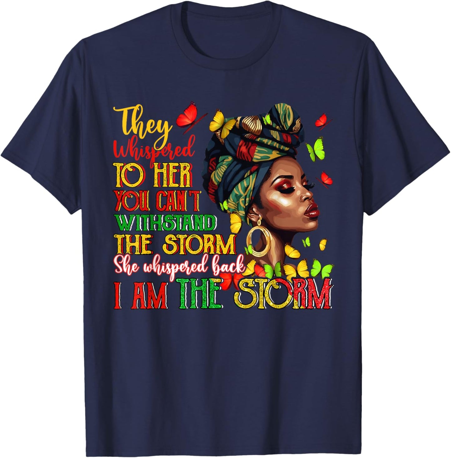 Black Women African Melanin Black History Month Women Girl T-Shirt - T-Shirt | Navy