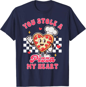 Pizza Lover Valentine’s Day You Stole A Pizza That My Heart T-Shirt - T-Shirt | Navy