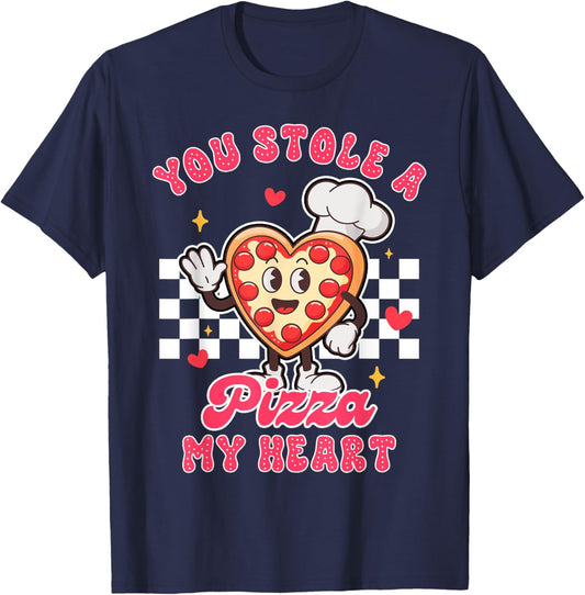Pizza Lover Valentine’s Day You Stole A Pizza That My Heart T-Shirt - T-Shirt | Navy