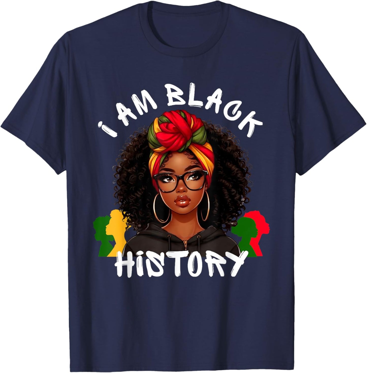 I Am Black History Month African American Girls T-Shirt - T-Shirt | Navy