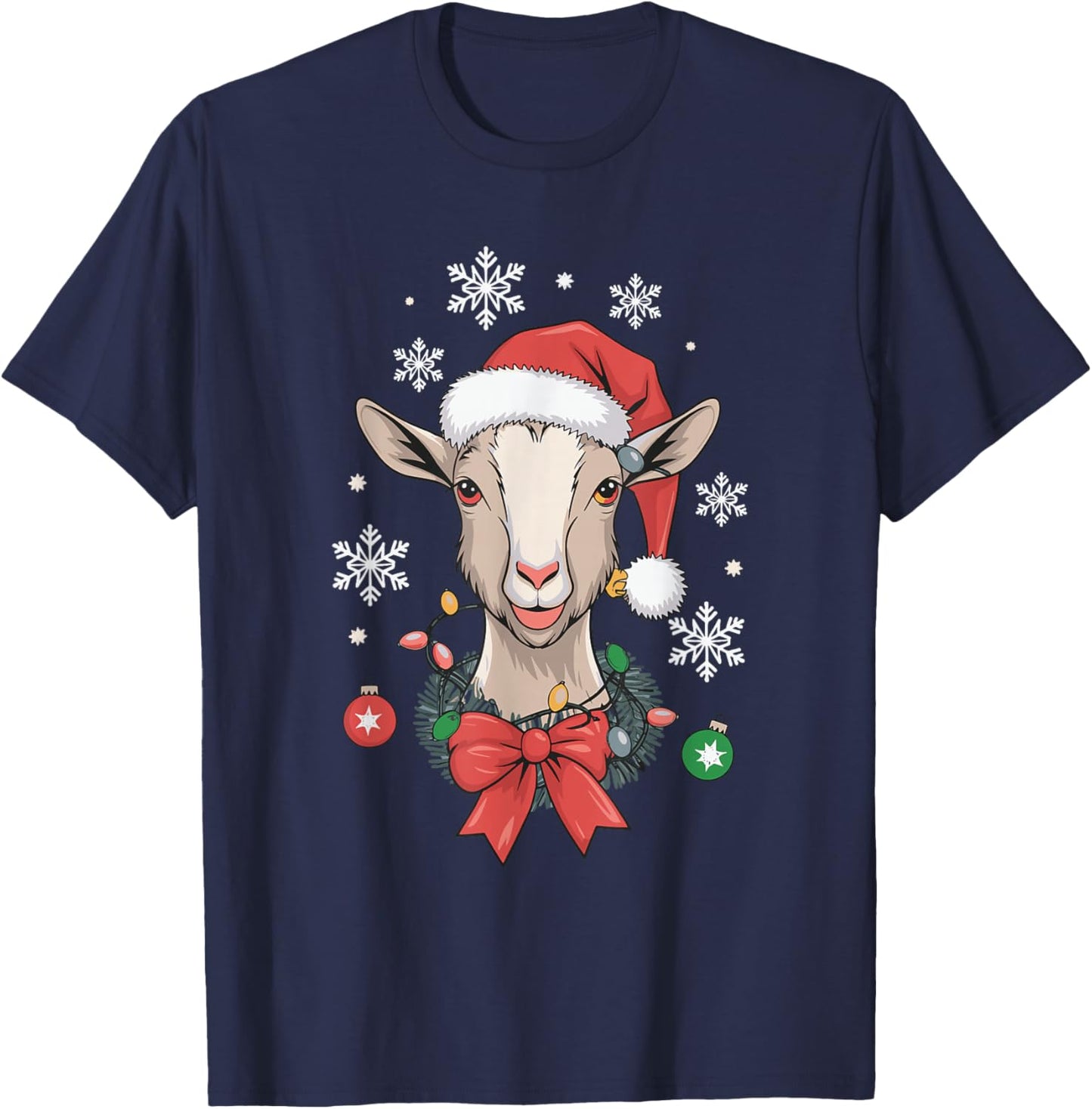 Goat Christmas T-Shirt - T-Shirt | Navy