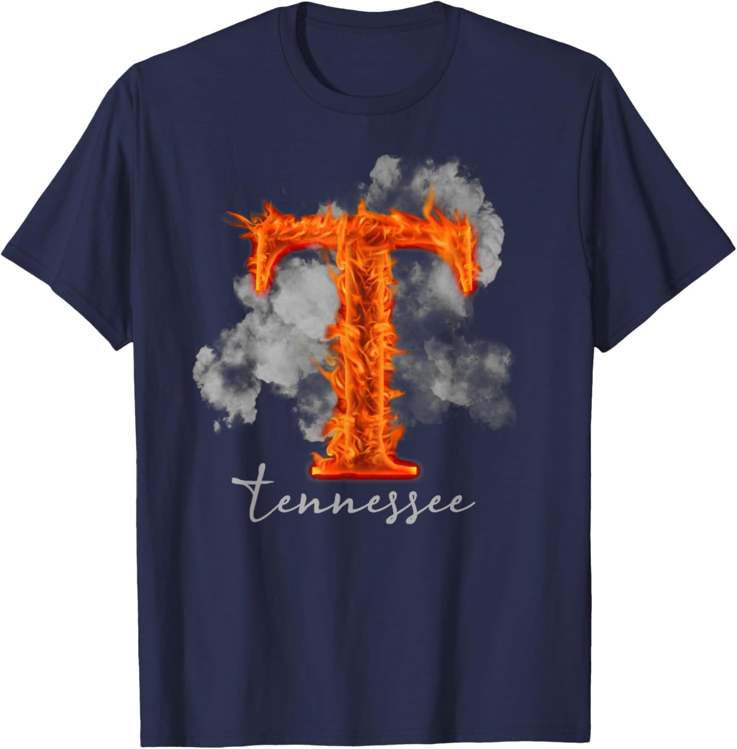 Tennessee TN Orange Print Design, Tennessee Lovers Outfits T-Shirt - T-Shirt | Navy
