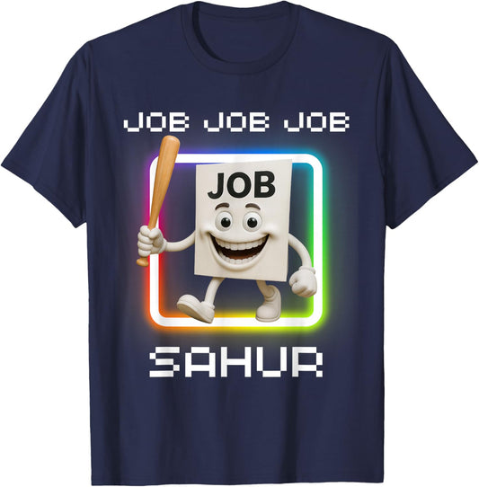 Job Job Job Sahur Italian Brainrot Meme for Kids T-Shirt - T-Shirt | Navy