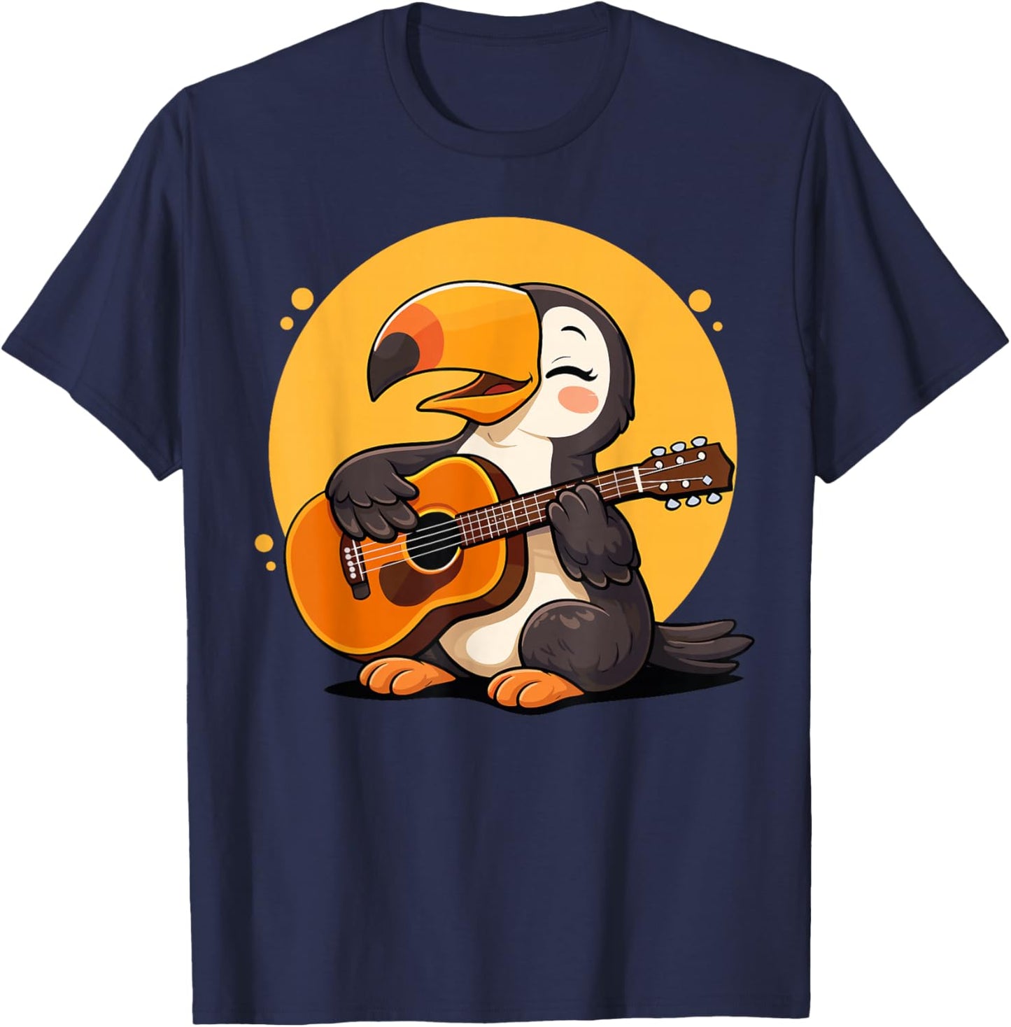 Toucan Playing Guitar Graphic Toucan Boys Girls Guitar Lover T-Shirt - T-Shirt | Navy