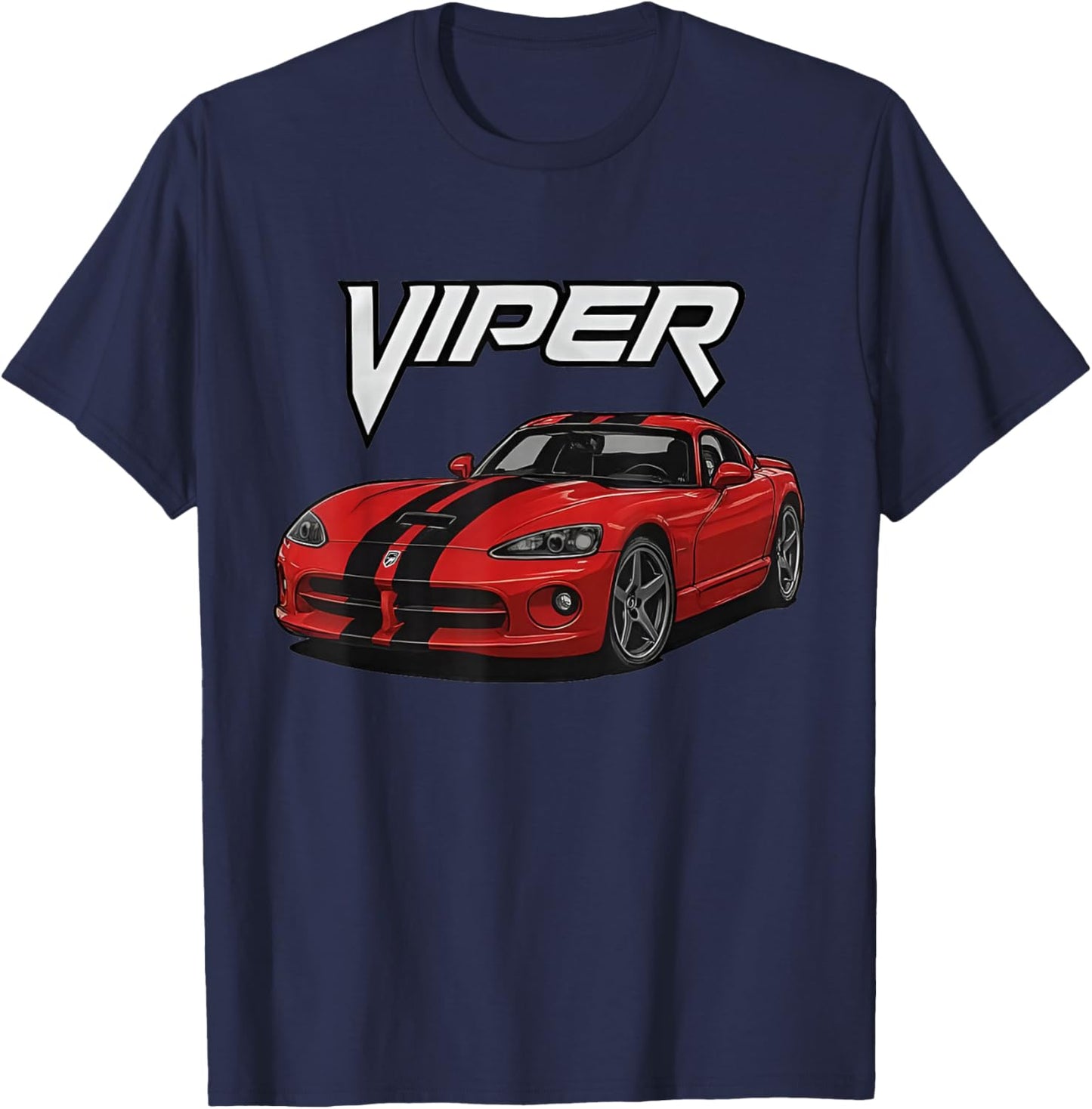 Red Viper Sports Car Design T-Shirt - T-Shirt | Navy