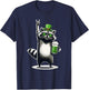 Raccoon St. Patty's Clover Beer Funny St. Patrick's Day T-Shirt - T-Shirt | Navy