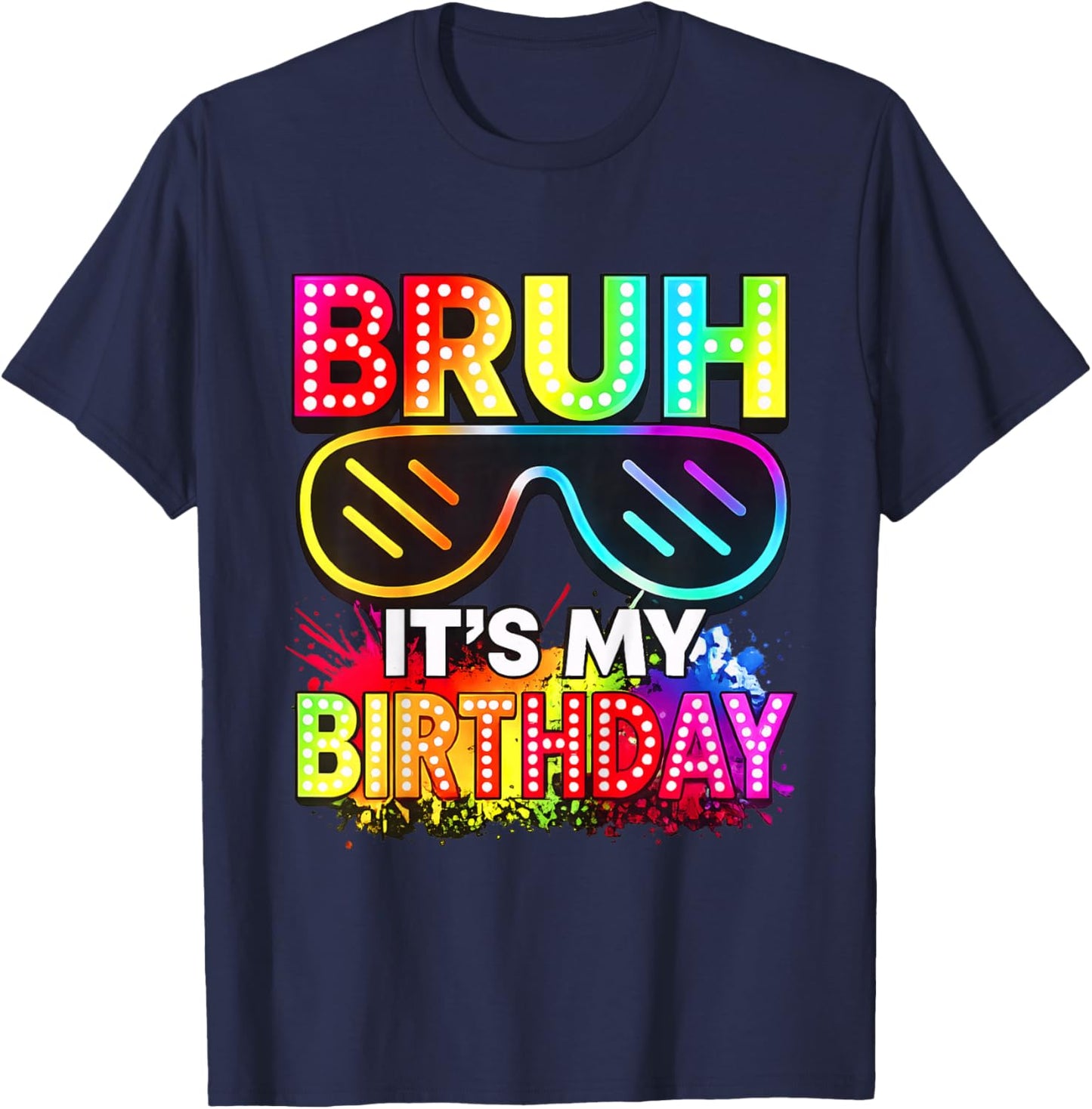 It's My Birthday Sunglasses Glowing Birthday Party Boy Girls T-Shirt - T-Shirt | Navy