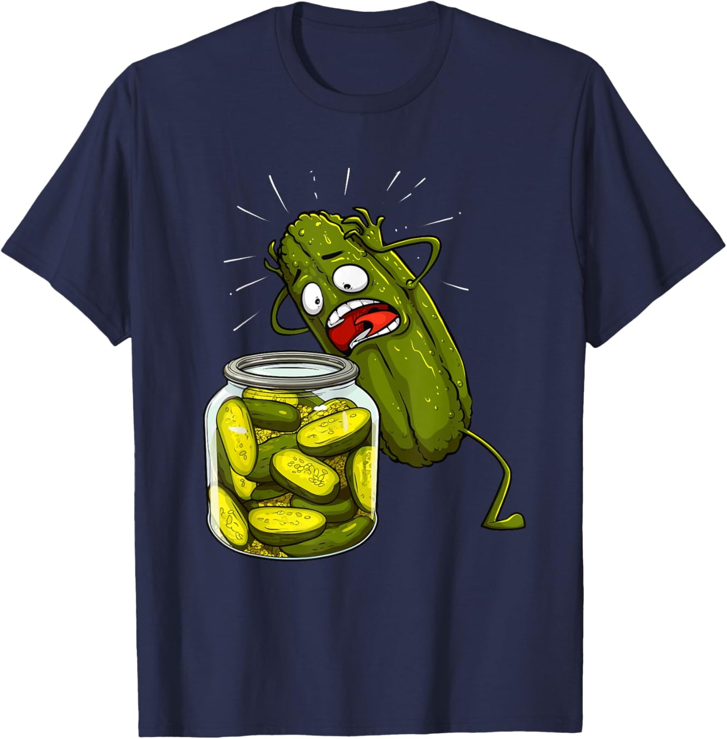 Best Pickle Art Women Kids Jarr Dill Pickle Novelty T-Shirt - T-Shirt | Navy