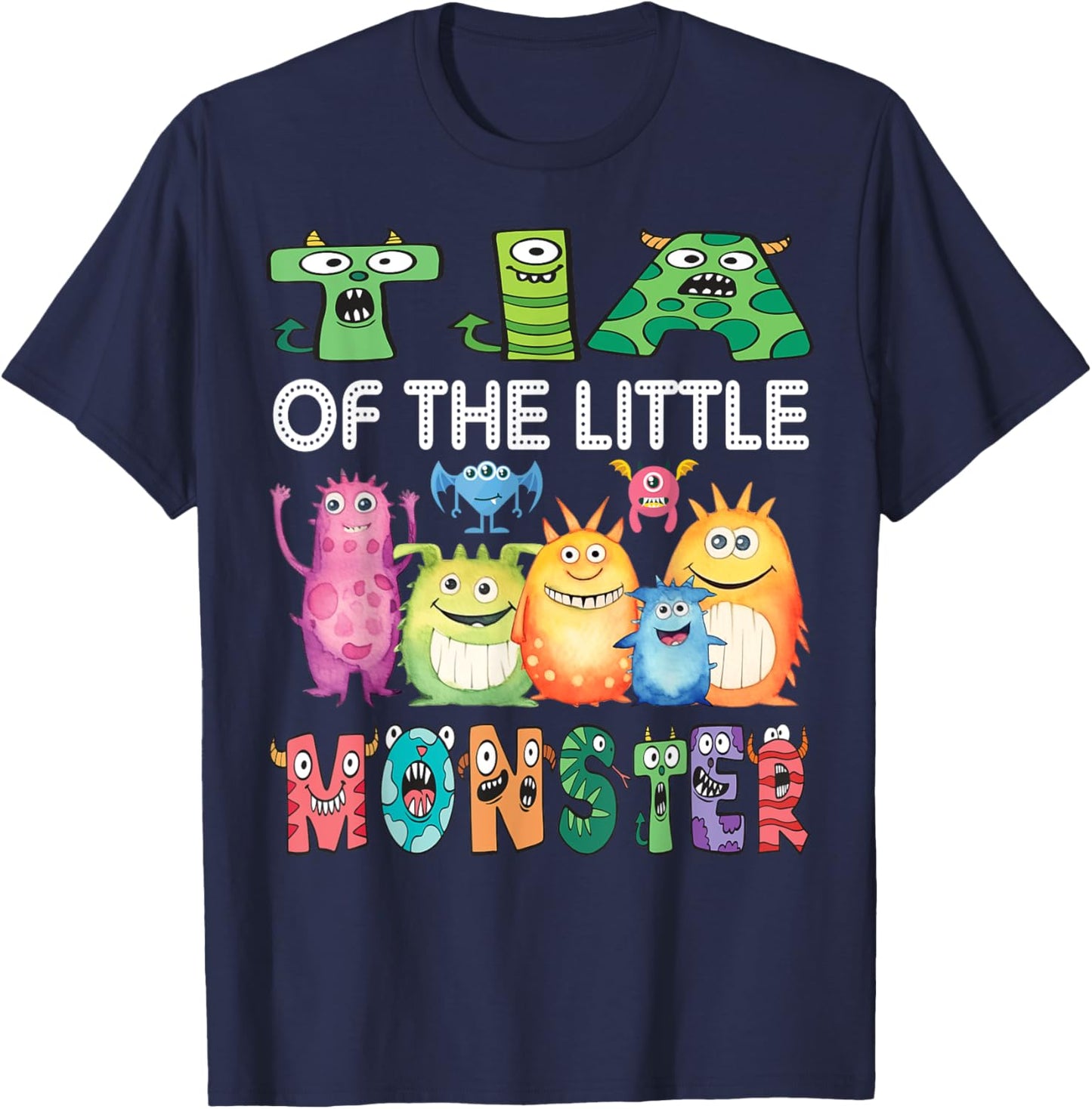 Tia Of The Little Monster Kids 1St Birthday Party T-Shirt - T-Shirt | Navy